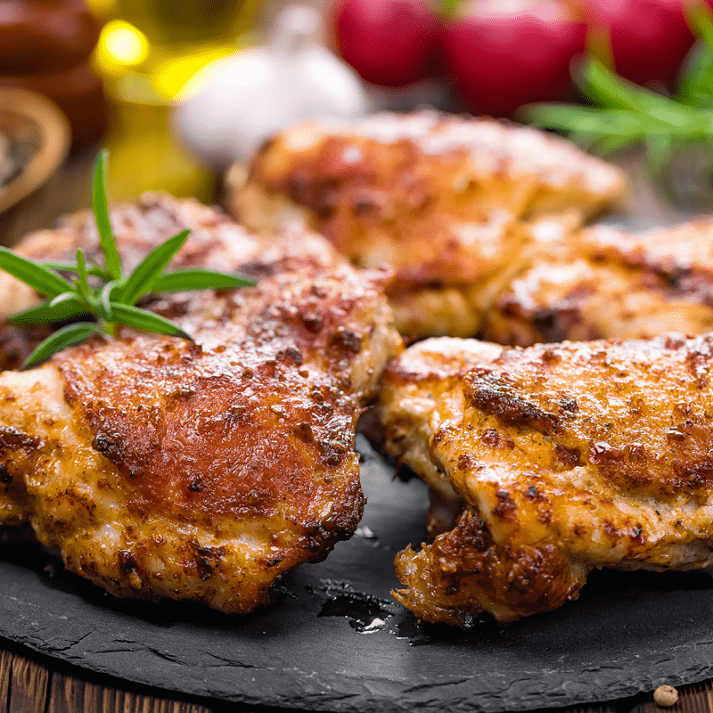 cooked & seasoned chicken-thighs