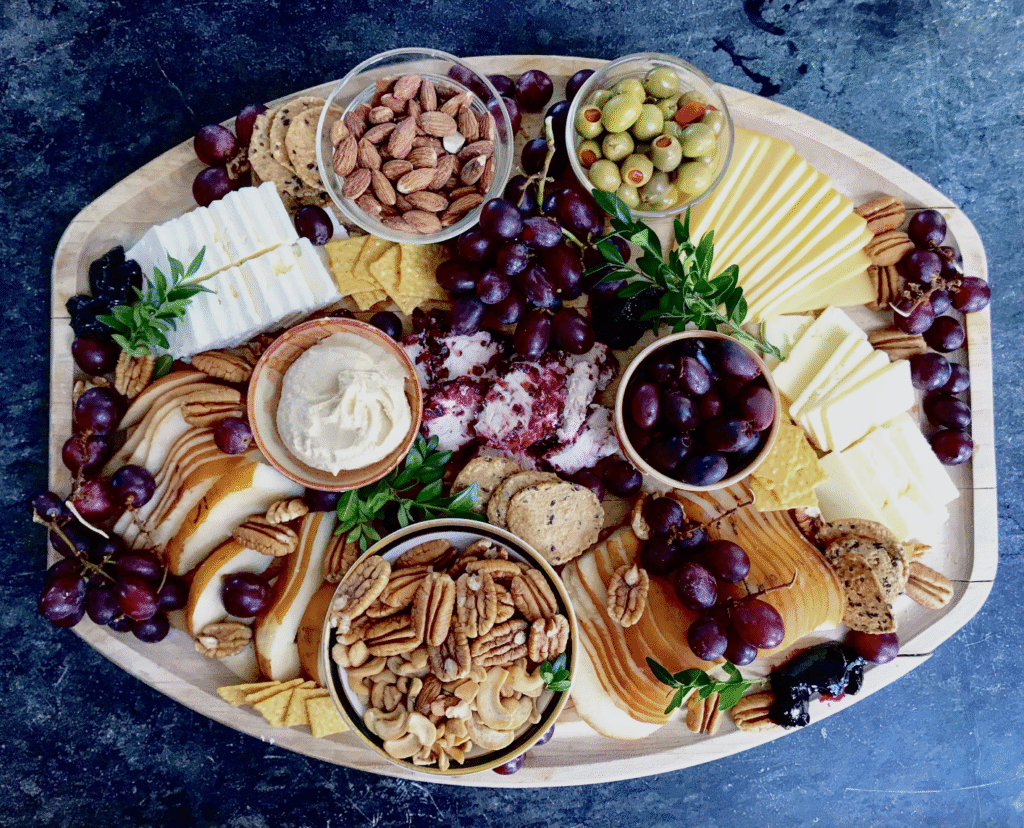 cheese board with Snowdonia Black Bomber Cheddar
