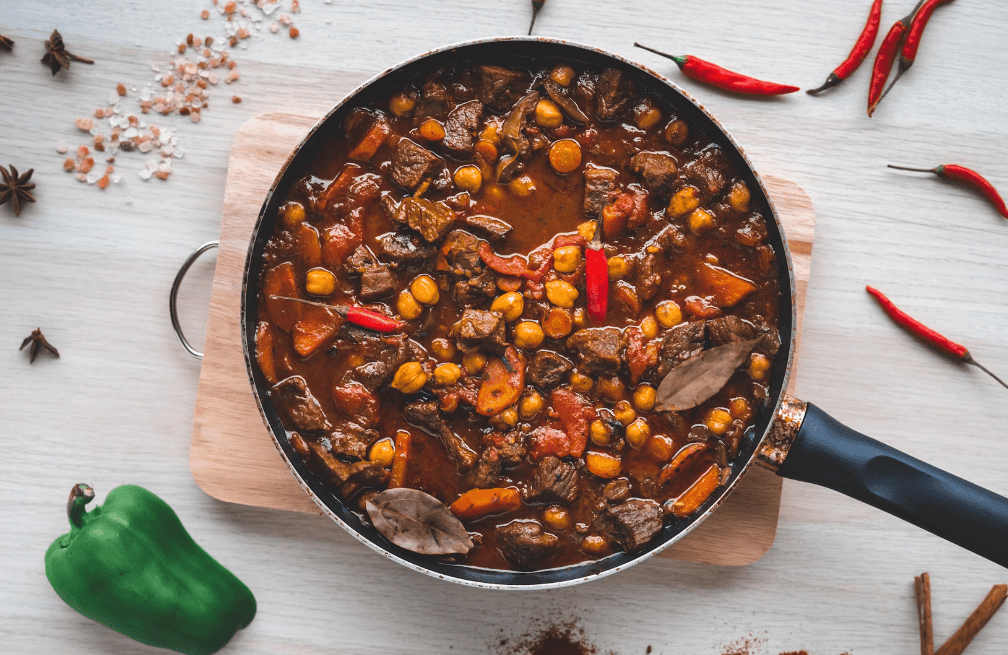 Steak & Kidney mix stew in a pan