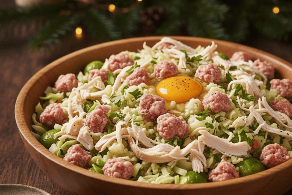 mix of bubble and squeak in a bowel