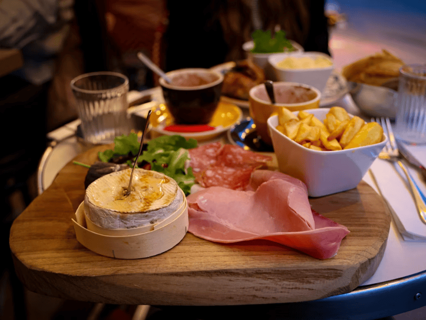 Camembert on a cheese board