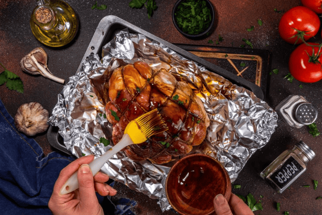 gammon joint being glazed