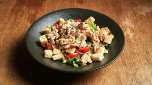 chicken Caesar salad in a bowl